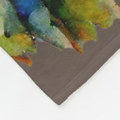 クリスマスツリー水彩家族6フォトコラージュ フリースブランケット (角)