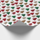 クリスマスツリー水牛のプレイドとヒョウ ラッピングペーパー (角)