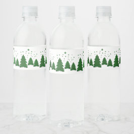 クリスマスツリー水瓶ラベル（緑） ペットボトルラベル