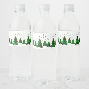 クリスマスツリー水瓶ラベル(緑) ペットボトルラベル