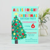 クリスマスツリー海グリーンクリスマスバースデーパーティー 招待状 (スタンド正面)