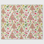 クリスマスツリー渦巻き ラッピングペーパー (フラット)