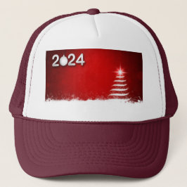 クリスマスツリー点滅の赤い色の背景 – キャップ