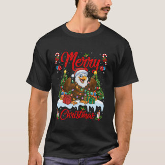 クリスマスツリー照明サンタハットイーグルクリスマスT Shi Tシャツ