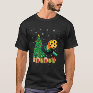 クリスマスツリー照明サンタハピックボール選手Chr Tシャツ