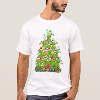 クリスマスツリー照明サンタ Tシャツ
