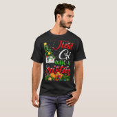クリスマスツリー照明サンタChrを愛する女の子 Tシャツ (正面フル)