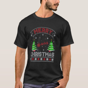 クリスマスツリー照明メンズメンズサンタスレージュ醜いChr Tシャツ