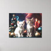 クリスマスツリー猫好きによる魅惑の猫 キャンバスプリント (正面)