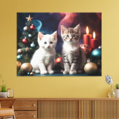 クリスマスツリー猫好きによる魅惑の猫 キャンバスプリント (インサイチュ (リビング))