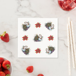 クリスマスツリー獣紙ナプキン スタンダードカクテルナプキン