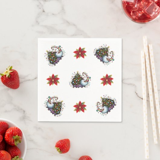 クリスマスツリー獣紙ナプキン スタンダードカクテルナプキン (インサイチュ)