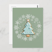 クリスマスツリー白いクリスマス、ジンジャーブレッドクッキー ポストカード (正面/裏面)