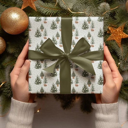 クリスマスツリー白い花雪 |折り返し紙 ラッピングペーパー