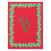 クリスマスツリー白い雪の結晶が世界に喜ぶ テーブルクロス (正面)