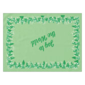 クリスマスツリー白い雪の結晶が世界に喜ぶ テーブルクロス (正面(横))