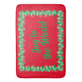 クリスマスツリー白い雪の結晶が世界に喜ぶ バスマット (正面縦)