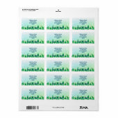 クリスマスツリー白い雪の結晶が世界に喜ぶ ラベル (フルシート)