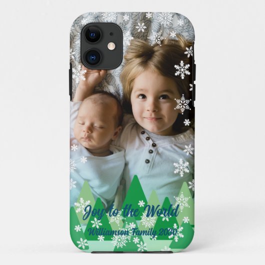 クリスマスツリー白い雪の結晶が世界に喜ぶ Case-Mate iPhoneケース (裏面)