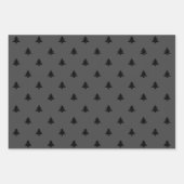 クリスマスツリー白黒グレーのミニマリスト ラッピングペーパーシート (正面3)