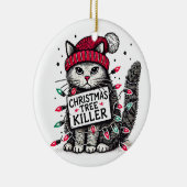 クリスマスツリー破壊猫 セラミックオーナメント (右)