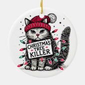 クリスマスツリー破壊猫 セラミックオーナメント (裏面)