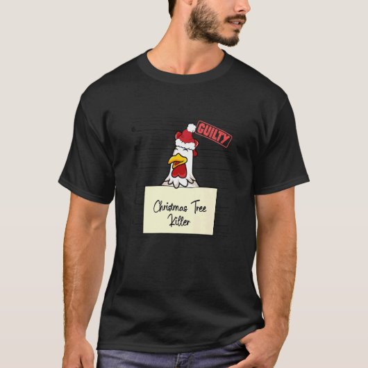 クリスマスツリー破壊者 鶏 Tシャツ (正面)