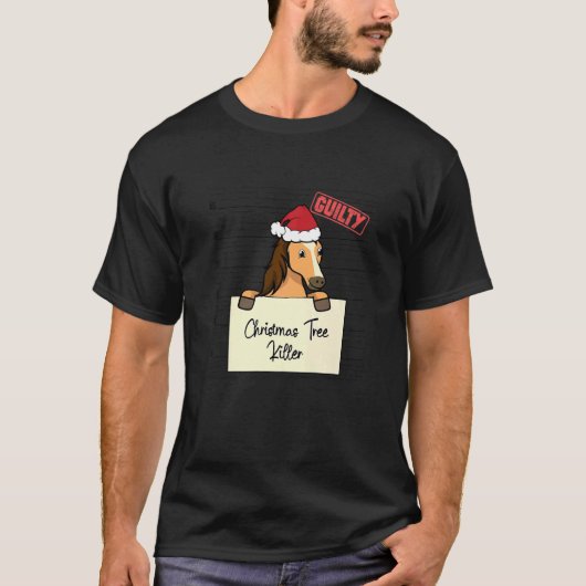 クリスマスツリー破壊馬 Tシャツ (正面)