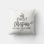 クリスマスツリー私たちの初めてのクリスマスはミスターとミセス。 クッション (正面)