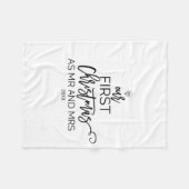 クリスマスツリー私たちの初めてのクリスマスはミスターとミセス。 フリースブランケット (正面(横))