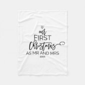 クリスマスツリー私たちの初めてのクリスマスはミスターとミセス。 フリースブランケット (正面)