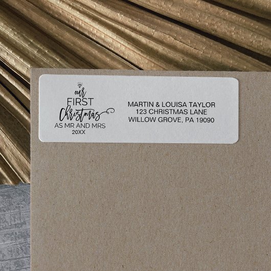 クリスマスツリー私たちの初めてのクリスマスはミスターとミセス。 ラベル