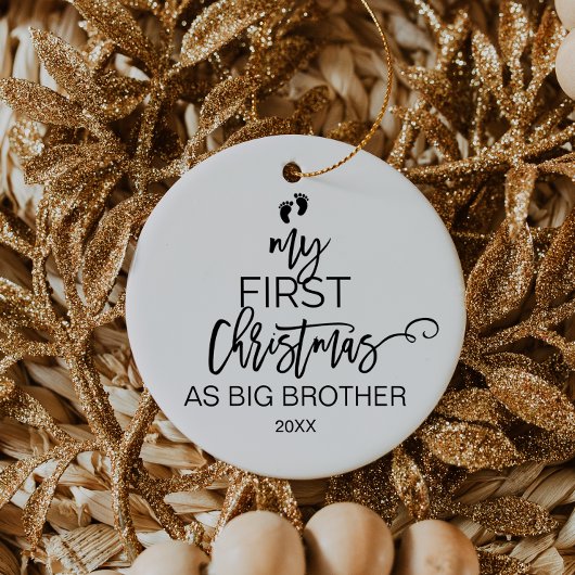 クリスマスツリー私の初めてのクリスマスはビッグブラザー セラミックオーナメント