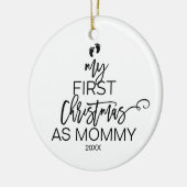 クリスマスツリー私の初めてのクリスマスはママの休日 セラミックオーナメント (左)