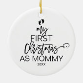 クリスマスツリー私の初めてのクリスマスはママの休日 セラミックオーナメント (裏面)