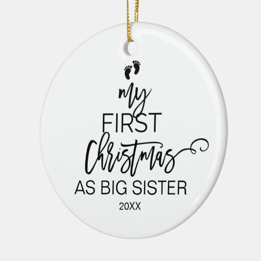 クリスマスツリー私の初めてのクリスマスは姉として セラミックオーナメント (左)