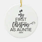 クリスマスツリー私の初めてのクリスマスを叔母として セラミックオーナメント (正面)