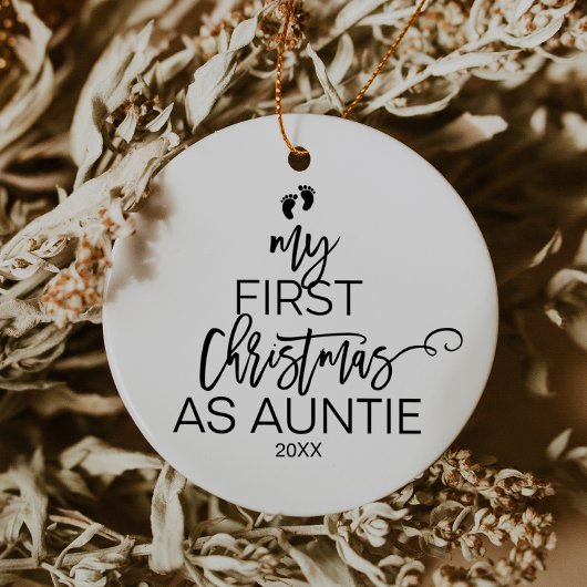 クリスマスツリー私の初めてのクリスマスを叔母として セラミックオーナメント