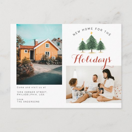 クリスマスツリー移動のための新しいホーム 案内ポストカード (正面)