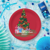 クリスマスツリー紙プレート ペーパープレート (パーティー)