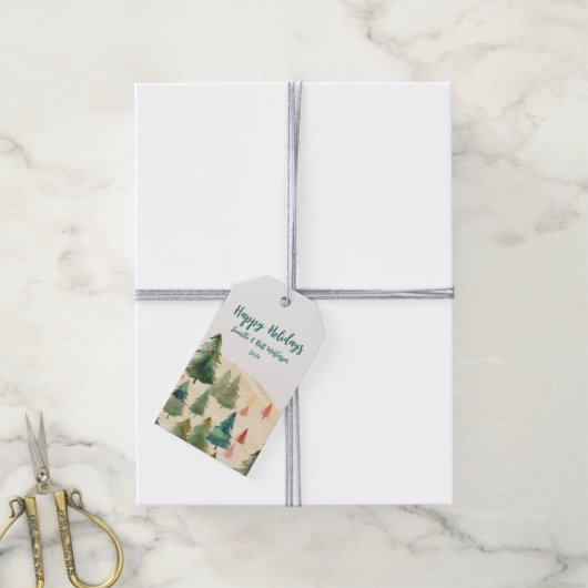 クリスマスツリー素朴の森 ギフトタグ (より糸付き)