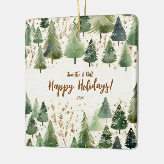 クリスマスツリー素朴の森 セラミックオーナメント (左)