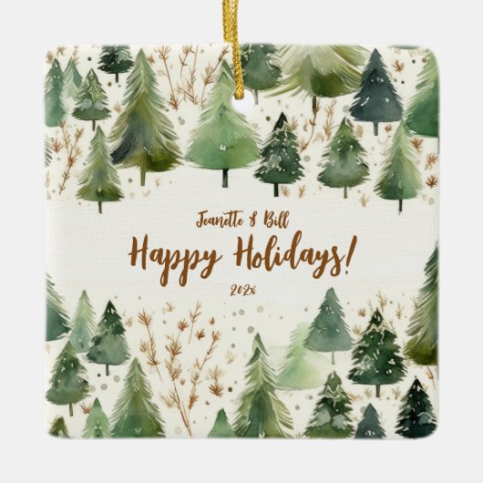 クリスマスツリー素朴の森 セラミックオーナメント (正面)