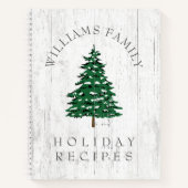 クリスマスツリー素朴風化ウッドファミリーレシピ ノートブック (正面)