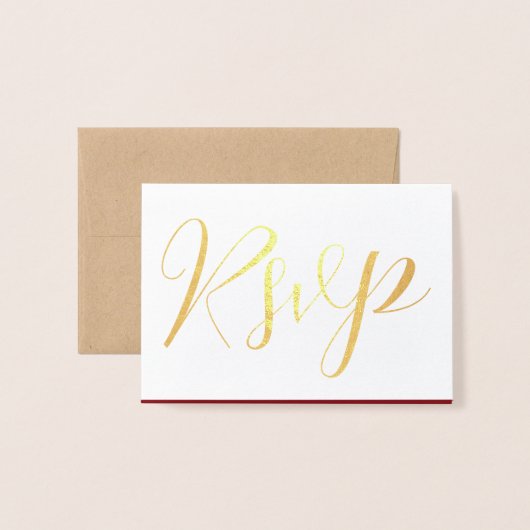 クリスマスツリー結婚したRSVPのシーズン 箔カード (封筒付き正面)