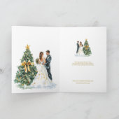 クリスマスツリー結婚のカップル私たちの初めてのクリスマス カード (内部)