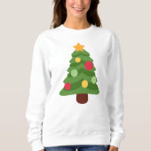クリスマスツリー絵文字の女性汗シャツ スウェットシャツ (正面)