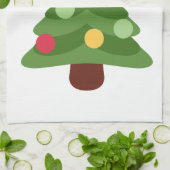 クリスマスツリー絵文字 キッチンタオル (折り畳み)