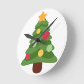 クリスマスツリー絵文字 ラウンド壁時計 (傾斜)