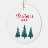 クリスマスツリー絵画 セラミックオーナメント (左)